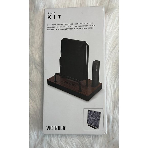 Victrola "The Kit' Record Cleaning Kit with Wood and Metal Album Stand NIB - Picture 2 of 6
